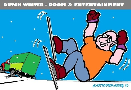 Cartoon: Dutch New Winters (medium) by cartoonharry tagged fun,bad,winter,holland,dutch,accidents,traffic,skater