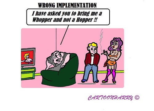 Cartoon: Ears Closed (medium) by cartoonharry tagged dad,son,hopper,whore,whopper