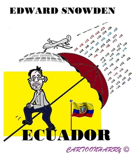 Cartoon: Edward Snowden (medium) by cartoonharry tagged snowden,usa,ecuador,spy,cartoonharry,toonpool