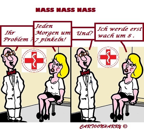 Cartoon: Ein richtiges Problem (medium) by cartoonharry tagged nass,arzt,problem,morgens