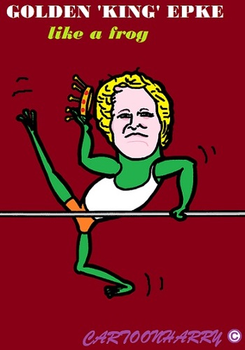 Cartoon: Epke Zonderland (medium) by cartoonharry tagged bar,gold,epkezonderland,epke,frog,olympics,athleticgym,caricature,cartoon,cartoonist,cartoonharry,dutch,holland,toonpool