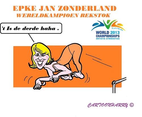 Cartoon: Epke Zonderland (medium) by cartoonharry tagged epke,zonderland,turnen,rekstok,wereldkampioen
