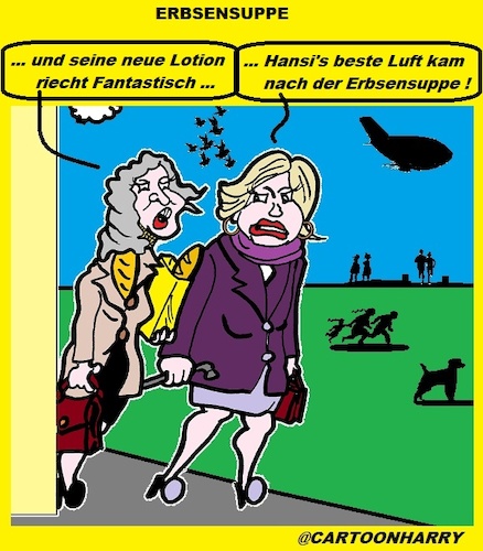 Cartoon: Erbsensuppe (medium) by cartoonharry tagged luft,erbsensuppe