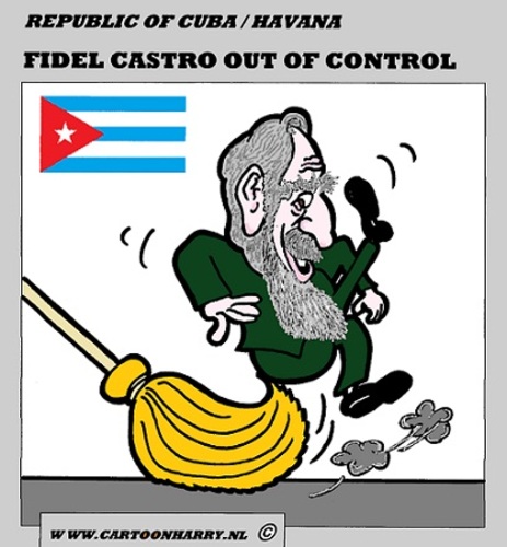 Cartoon: FIDEL CASTRO (medium) by cartoonharry tagged fidel,castro,coba,out,leadership,cartoon,artist,comic,comics,comix,cool,cooler,man,art,arts,drawing,cartoonist,cartoonharry,dutch