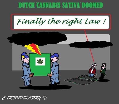 Cartoon: Finally (medium) by cartoonharry tagged holland,drugs,cannabis,growshops,law,finally