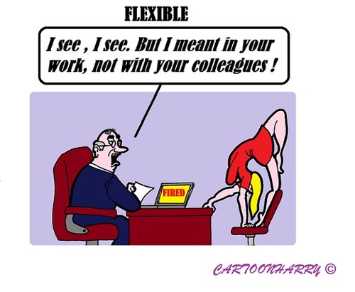 Cartoon: Fired (medium) by cartoonharry tagged girl,work,ofdirector,colleguesfice,fired,flexible