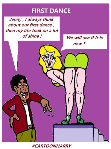 Cartoon: First Dance (medium) by cartoonharry tagged dance,cartoonharry