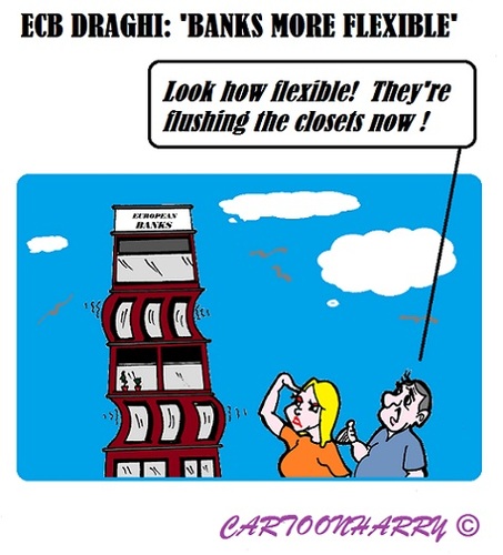 Cartoon: Flex Bank (medium) by cartoonharry tagged draghi,europe,banks,flexible