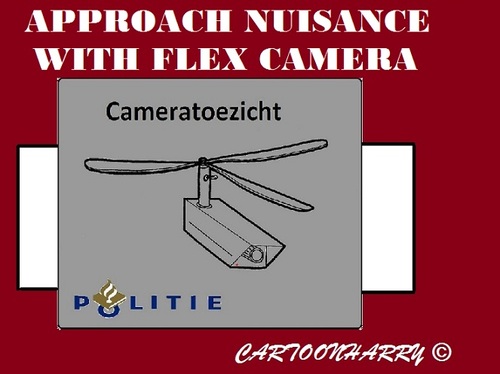 Cartoon: Flex Camera (medium) by cartoonharry tagged approach,nuisance,netherlands,camera,flexible,flexcamera,cartoon,cartoonist,cartoonharry,dutch,toonpool