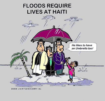 Cartoon: Floods At Haiti (medium) by cartoonharry tagged cartoonharry,cartoon,haiti,poor,disaster,floods