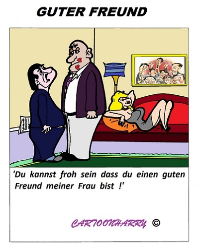 Cartoon: Freundschaft (medium) by cartoonharry tagged freund,freundin,freundschaft,mann,cartoon,kartun,cartoonist,cartoonharry,toonpool