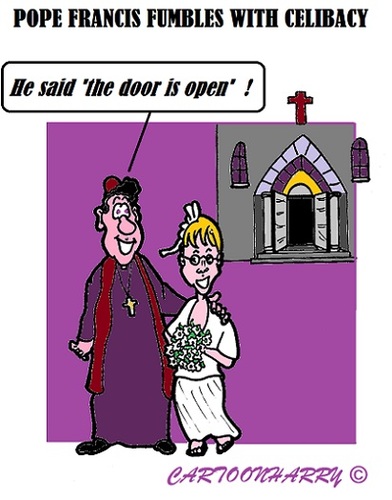Cartoon: Fumbling Pope (medium) by cartoonharry tagged marriage,priests,cardinals,popes,catholic,church,celibracy