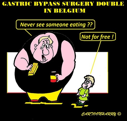 Cartoon: Gastric Bypass Surgery (medium) by cartoonharry tagged gastric,bypass,surgery,belgium,doubled,cartoon,cartoonist,cartoonharry,dutch,toonpool