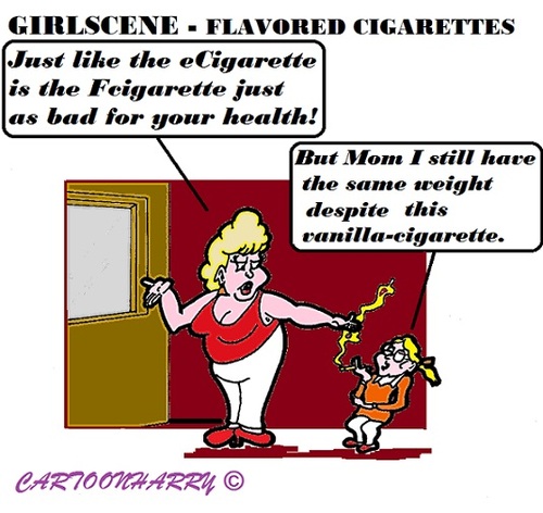 Cartoon: Girlscene (medium) by cartoonharry tagged girlscene,girls,ecigarettes,fcigarettes,flavor