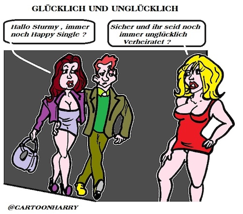 Cartoon: Glücklich Unglücklich (medium) by cartoonharry tagged stormy,glücklich,unglücklich