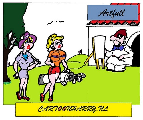 Cartoon: Golf (medium) by cartoonharry tagged arts,girls,nude,cartoonharry,dutch,cartoonist,toonpool