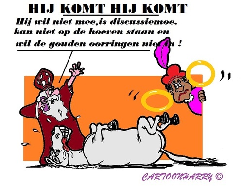 Cartoon: Gouden Oorring (medium) by cartoonharry tagged sint,piet,feest