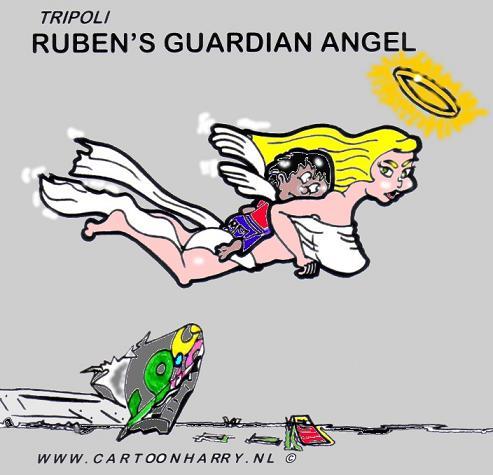 Cartoon: Guardian Angel (medium) by cartoonharry tagged miracle,guardian,angel,tripoli,ruben,cartoonharry