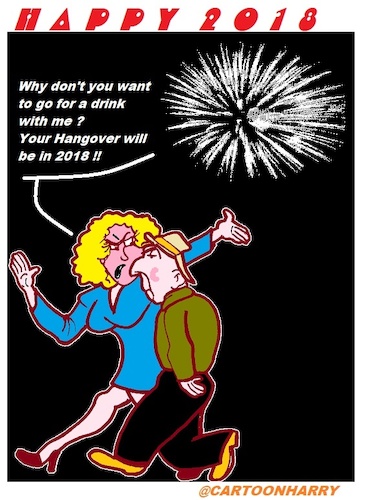 Cartoon: Happy 2018 (medium) by cartoonharry tagged happy,newyear,2018,cartoonharry