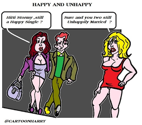 Cartoon: Happy Unhappy (medium) by cartoonharry tagged happy,unhappy