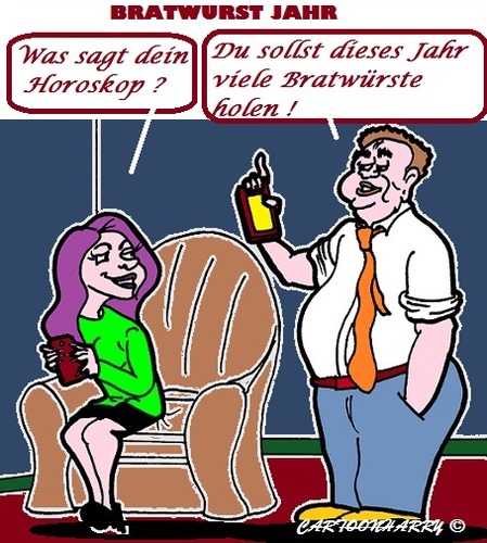 Cartoon: Horoskop (medium) by cartoonharry tagged horoskop,bratwurst