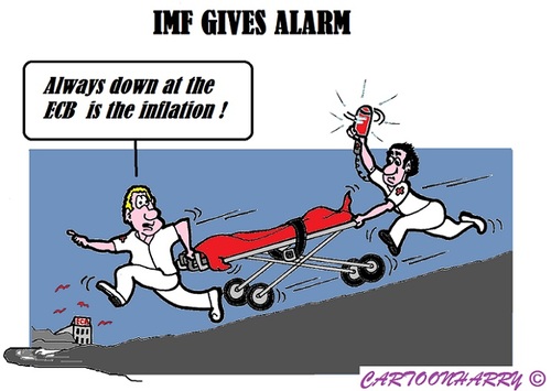 Cartoon: IMF and ECB (medium) by cartoonharry tagged imf,ecb,inflation