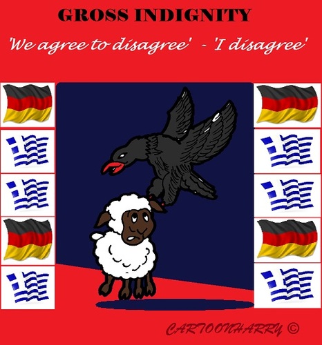 Cartoon: Indignity (medium) by cartoonharry tagged cartoonharry,finances,europe,disagree,agree,indignaty,germany,greece