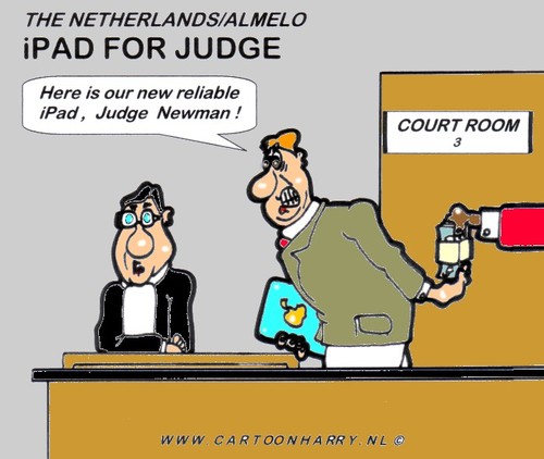 Cartoon: iPAD FOR JUDGE (medium) by cartoonharry tagged ipad,judge,cartoonharry