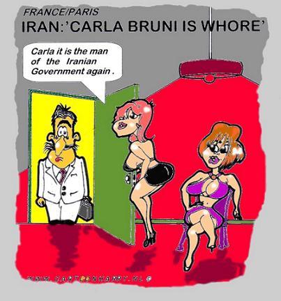 Cartoon: Iranian Madness (medium) by cartoonharry tagged carla,bruni,iran,whore,cartoonharry