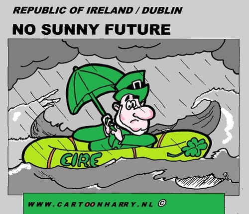 Cartoon: Ireland No Sunny Future (medium) by cartoonharry tagged ireland,sunny,heavy,financially,cartoon,comic,comics,comix,artist,sea,art,boat,arts,drawing,cartoonist,cartoonharry,dutch,europe,eu,toonpool,toonsup,facebook,hyves,linkedin,buurtlink,deviantart,economic