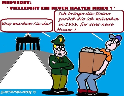 Cartoon: Kalter Krieg (medium) by cartoonharry tagged medvedev,kalterkrieg