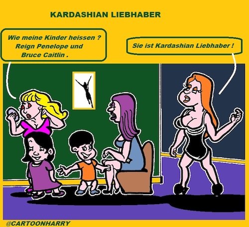 Cartoon: Kardashians (medium) by cartoonharry tagged kardashians,familie,kinder,namen,cartoonharry