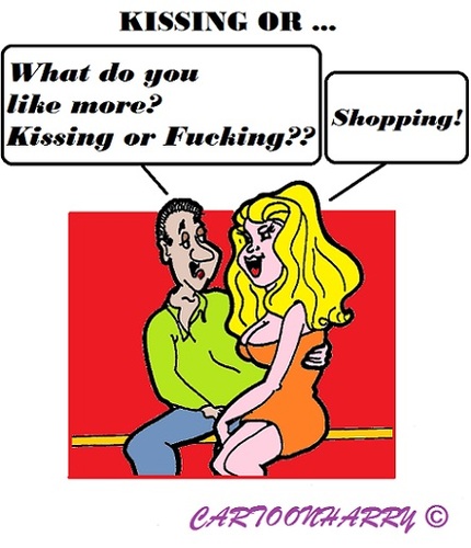 Cartoon: Kissing or ..... (medium) by cartoonharry tagged kissing,fucking,shopping
