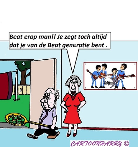 Cartoon: Kom op (medium) by cartoonharry tagged orders,oma,opa,tapijt,slaan,beatles,generatie,cartoon,cartoonist,cartoonharry,dutch,toonpool