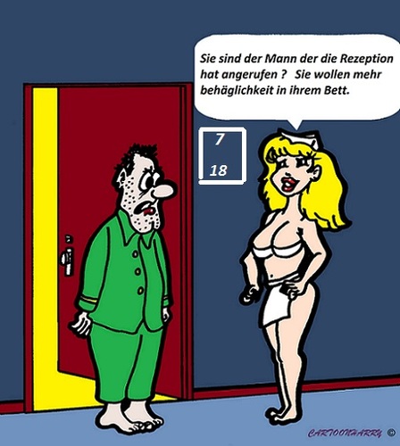 Cartoon: Komfort (medium) by cartoonharry tagged hotel,bed,rezeption,dienstlich,mädchen,kartun,deutsch,cartoon,cartoonist,cartoonharry,dutch,toonpool