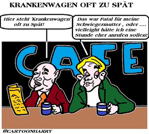 Cartoon: Krankenwagen (medium) by cartoonharry tagged schwiegermutter,krankenwagen