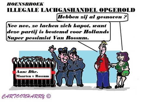 Cartoon: Lachgashandel (medium) by cartoonharry tagged vanrossum,lachgas,handel,politie,lachen