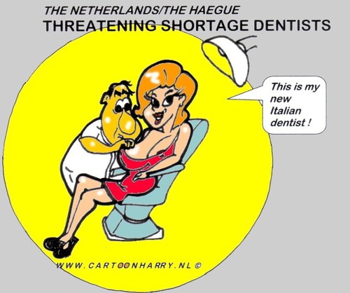 Cartoon: Less Dutch Dentists (medium) by cartoonharry tagged dentist,girl,watch,tits,boobs,bosom,cartoonharry