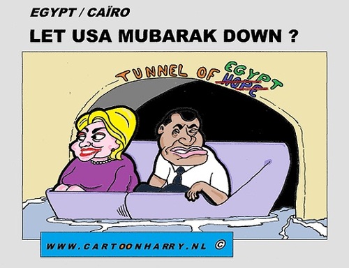 Cartoon: Let US Mubarak Down? (medium) by cartoonharry tagged mubarak,hillary,clinton,hillaryclinton,egypt,dutch,cartoonharry,cartoonist,drawing,arts,art,erotik,erotic,artist,comics,comix,comic,cartoon,hands,love,tunnel,deviantart,buurtlink,linkedin,hyves,facebook,toonsup,toonpool,date,dating,holland