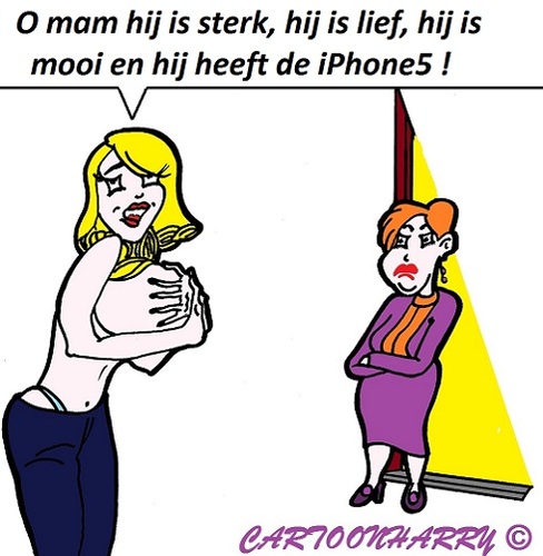 Cartoon: Liefde (medium) by cartoonharry tagged iphone5,liefde,meisje,sexy,moeder,cartoon,cartoonist,cartoonharry,dutch,toonpool