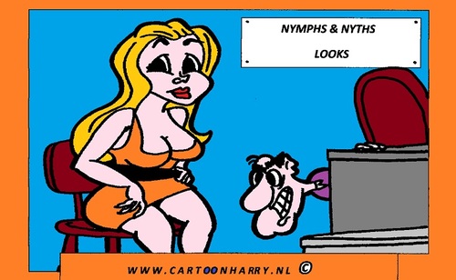 Cartoon: Looks (medium) by cartoonharry tagged looks,girl,sexy,cartoon,nymphs,nyths,emotion,cartoonist,cartoonharry,dutch,toonpool