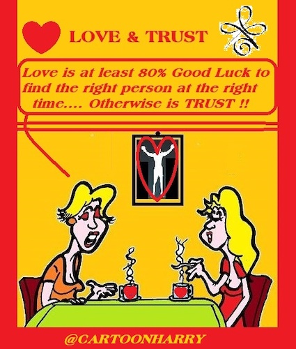 Cartoon: Love and Trust (medium) by cartoonharry tagged trust,love,cartoonharry