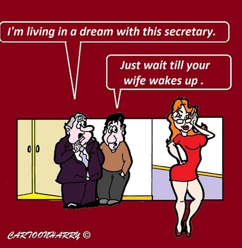 Cartoon: Managers (medium) by cartoonharry tagged beautiful,secretary,office,dreams,toonpool,dutch,cartoonharry,cartoonists,cartoons,managers