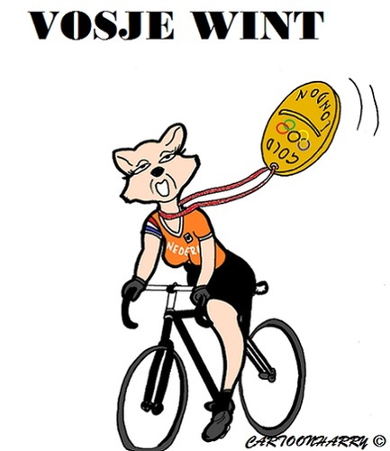 Cartoon: Marianne Vos (medium) by cartoonharry tagged goud,vos,marianne,olympics,london,nederland,holland,cartoon,cartoonist,cartoonharry,dutch,toonpool