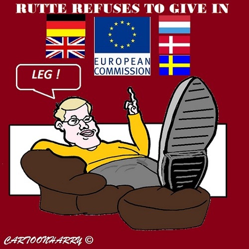 Cartoon: Mark Rutte (medium) by cartoonharry tagged leg,markrutte,rutte,netherlands,brussels,ec,cartoons,cartoonists,cartoonharry,dutch,toonpool