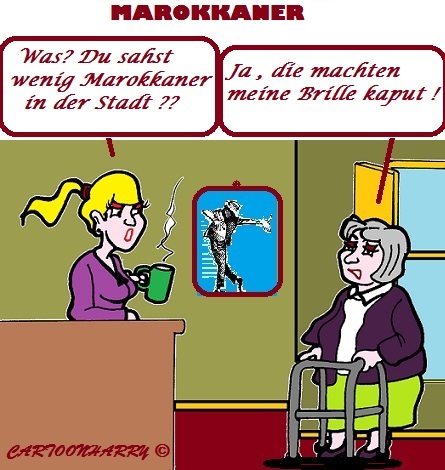 Cartoon: Marokkaner (medium) by cartoonharry tagged maokkaner,weniger,brille,kaput