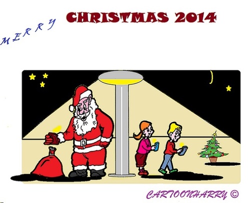 Cartoon: Merry Christmas (medium) by cartoonharry tagged xmas,christmas,santa,friends,2014