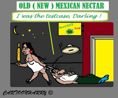 Cartoon: Mexican Drink Maguey (medium) by cartoonharry tagged mexico,maguey,drink,drunk,bar,mom,testcase,new,old