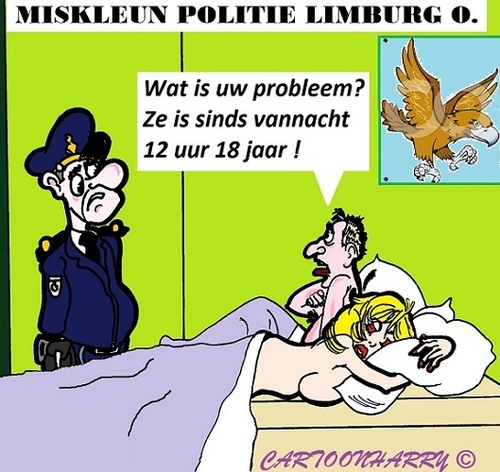 Cartoon: Miskleun (medium) by cartoonharry tagged fout,miskleun,politie,cartoon,humor,cartoonist,cartoonharry,dutch,toonpool