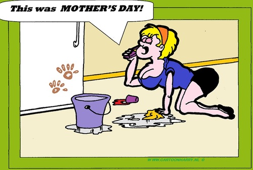 Cartoon: Mothers Day (medium) by cartoonharry tagged dutch,world,cartoonharry,cartoonist,drawing,arts,art,artist,cartoon,mother,clean,kids